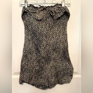 ROXY Women’s Black Micro Floral Strapless Romper Size S